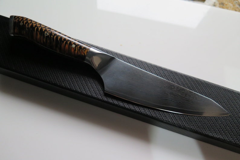 Damascus chef knife VG10 Japanese Hybrid Santoku Chef knife Etsy