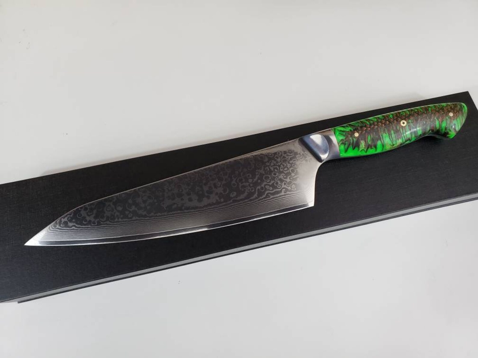 VG10 San Mai Damascus Chef Knife Hybrid Santoku Chef Knife Etsy