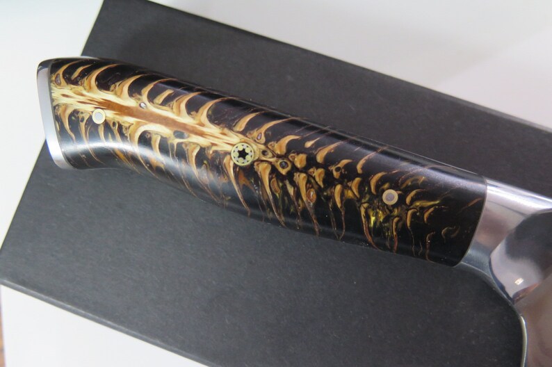 Damascus chef knife VG10 Japanese Hybrid Santoku Chef knife Etsy