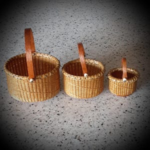 Handcrafted and Handwoven Nantucket Style Nautical Mini Oval Nesting Set Baskets