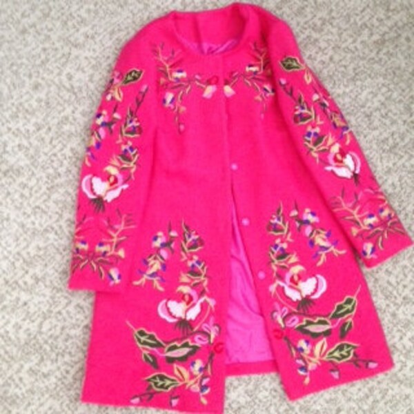 Embroidered Coat Etsy