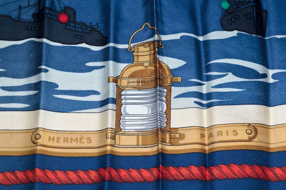 HERMES Paris Nautical Silk Scarf. Feux 