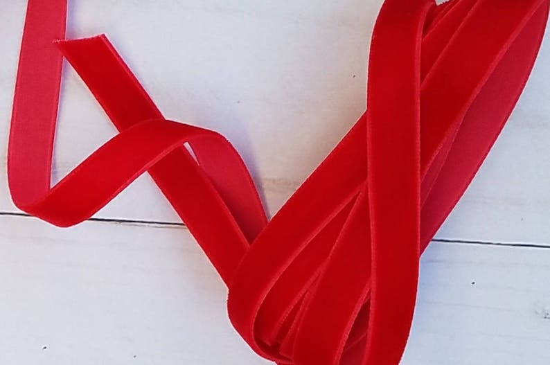 5/8 Red Velvet NON ELASTIC Ribbon image 1