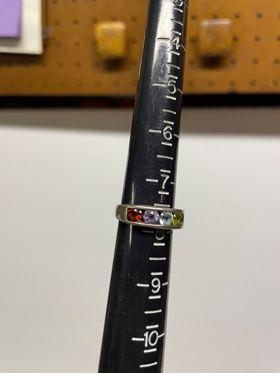Vintage multi stone silver ring - image 5