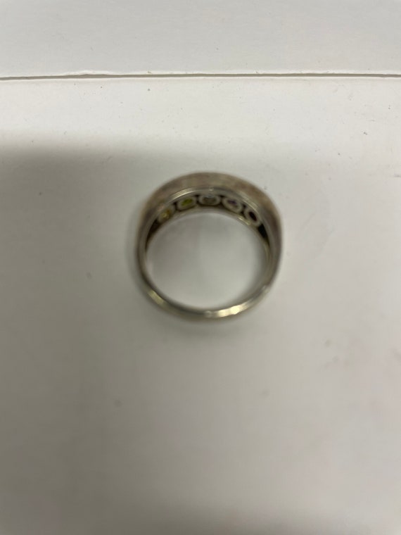 Vintage multi stone silver ring - image 6