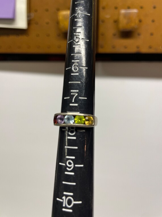 Vintage multi stone silver ring - image 2