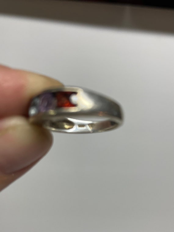 Vintage multi stone silver ring - image 4