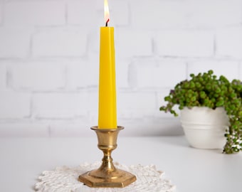 Small Copper Candlestick Holder, Candlestick, Bronze Table Centerpiece Decoration, Home Decor, Gift for Her, Hostess Gift, gold