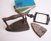 Antique Cast Iron Scissors, Primitive Hand-Forged Tool, Farmhouse Decor, Rustic Gift