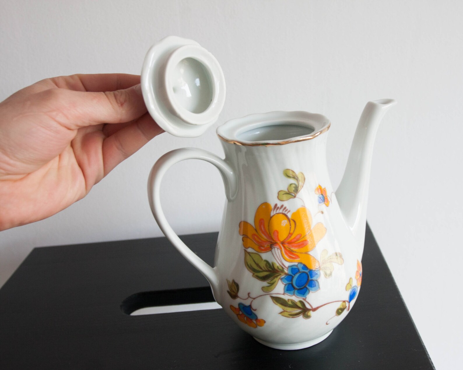 Vintage Porcelain Pitcher Ceramic Tea Pitcher Jug With Lid Etsy