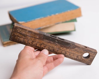 Vintage Wooden Level and Ruler, Vintage Wooden Tool