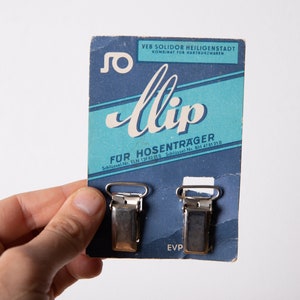 Vintage Suspender Clips, Craft Supplies, German Sewing Supplies, 3/4&quot; Loop