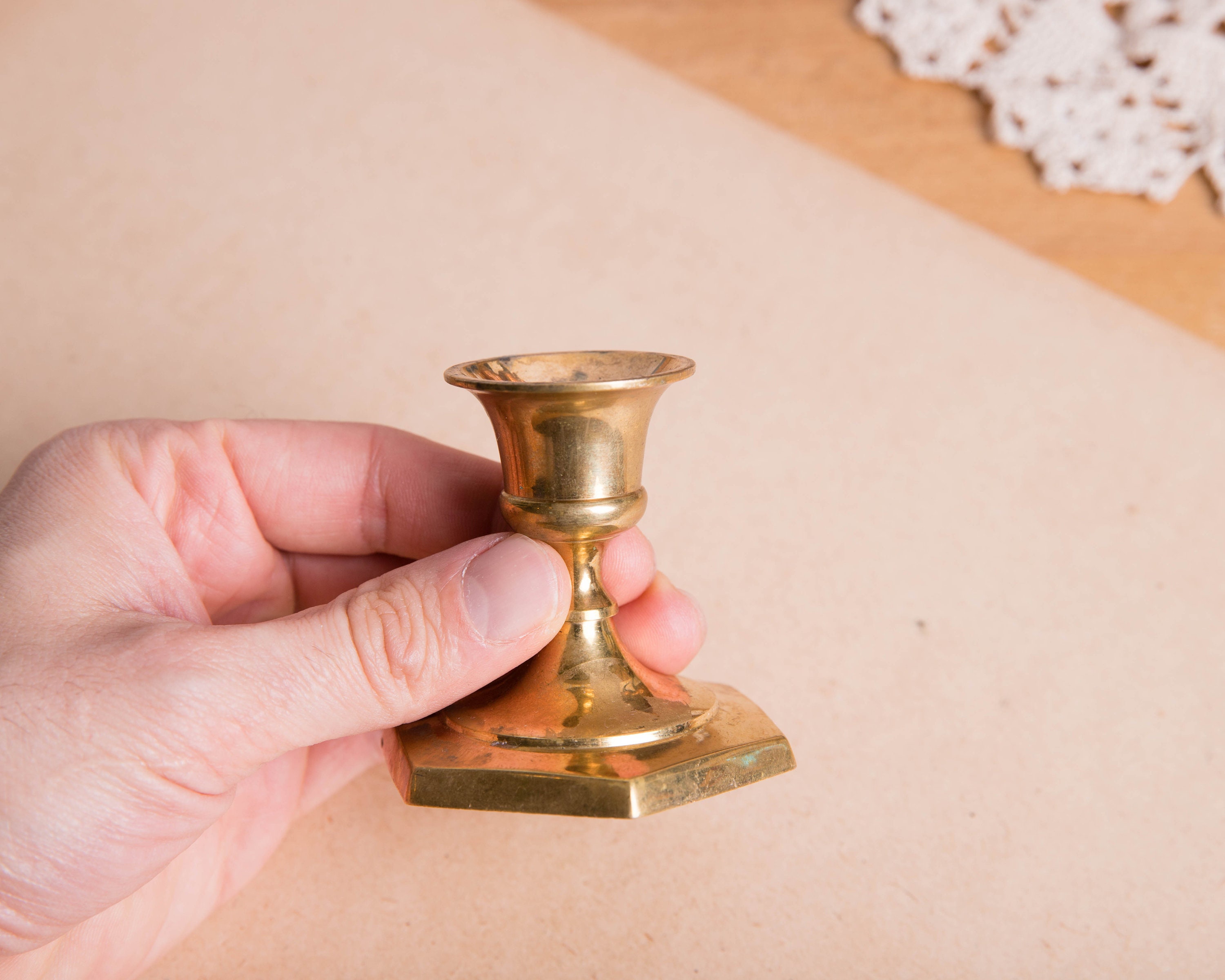 Small Copper Candlestick Holder Candlestick Bronze Table Etsy