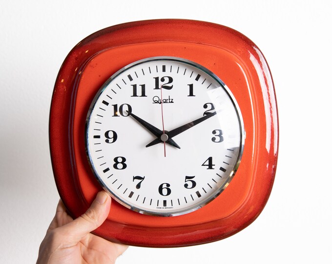 Vintage Kitchen Clock Ceramic Electronic Wall Clock Vintage Etsy