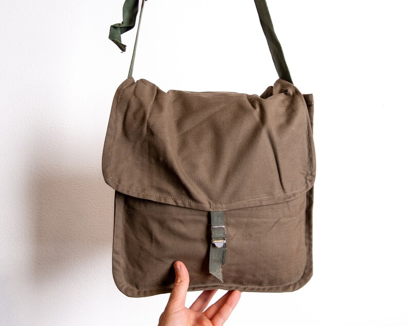Military Canvas Bag Vintage Army Green Messenger Bag Never Etsy