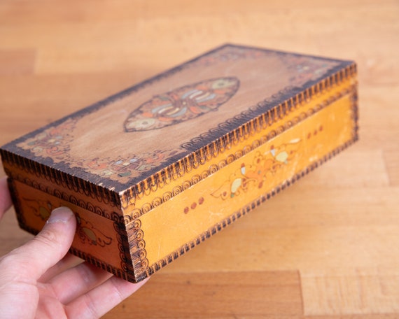 Wooden Jewelry Box, Vintage Cash Box, Gift for Mo… - image 2