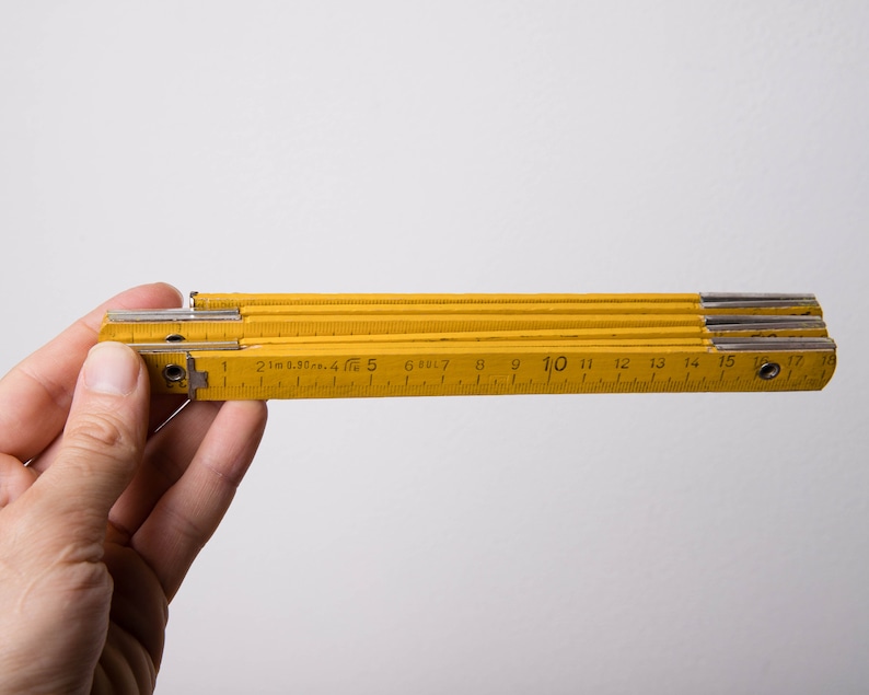 Vintage Wooden Folding Ruler - 1 Meter, Orange Meter Ruler, Vintage ...