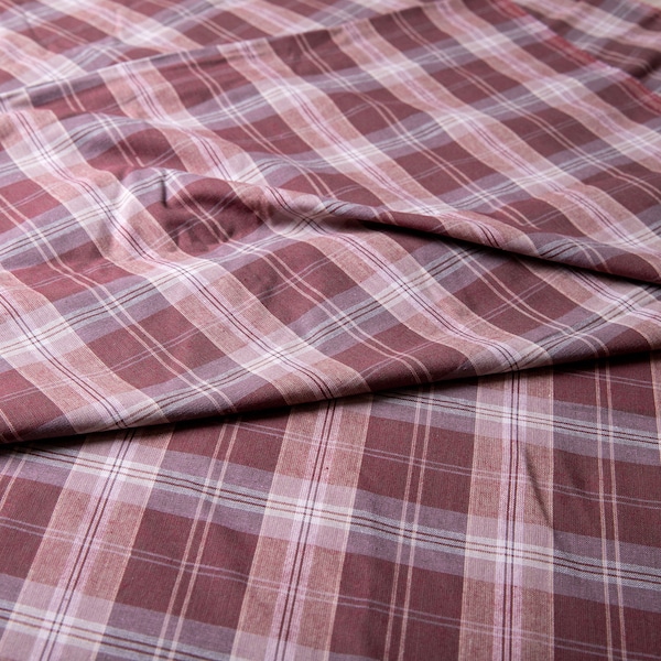 Tissu à carreaux rouge rouille - par yard, tissu de coton léger vintage, beige brun rouge, fournitures de chemise pour hommes, pour lui rustique