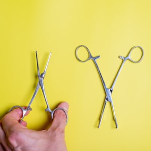 Vintage Stainless Steel Surgical Forceps: Medical Tool Set of Two