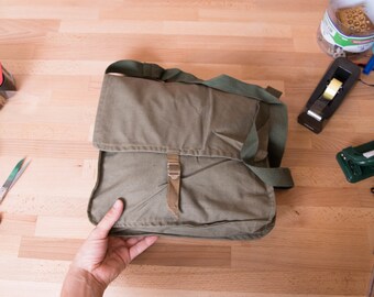 Militärische Canvastasche, Vintage Armee grün Messenger Tasche, unbenutzte Tasche, Armee, St Patrick Irland Glück, Mann, Sommer, Abschluss mb116