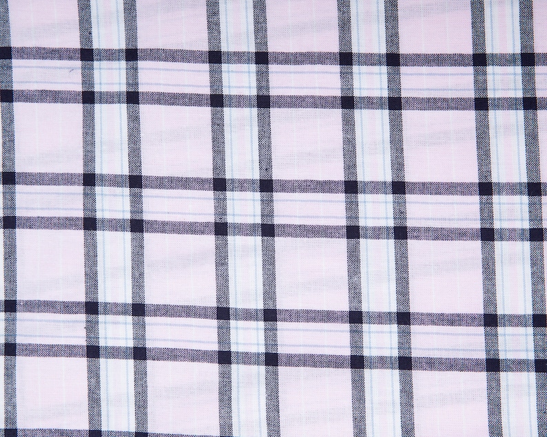 Soft Pink and Black Plaid Tartan Fabric - by the yard, Vintage Cotton Shirting Fabric, Fabric for Skirt, Shirt, Dress or Womans Scarf image 5