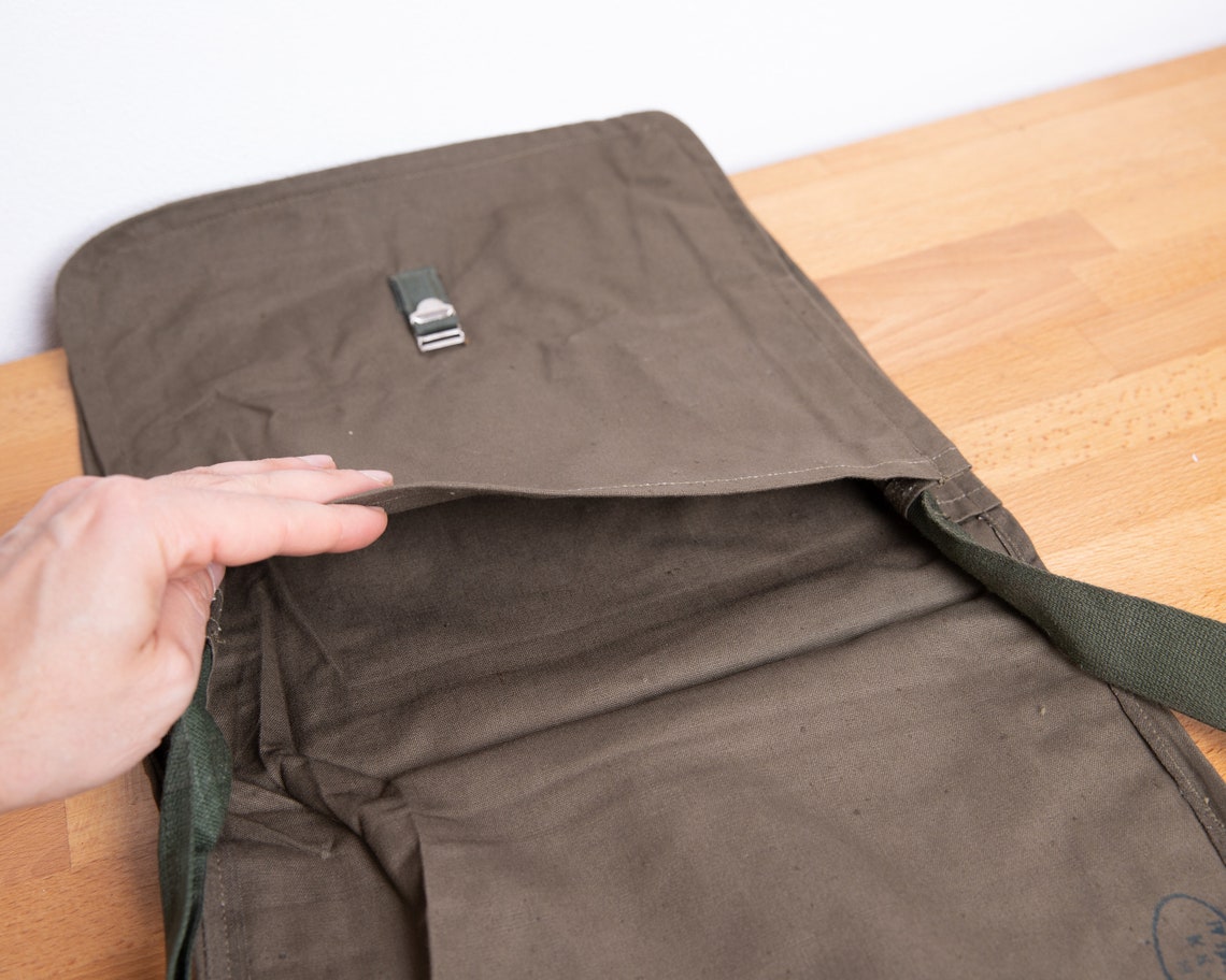 Green Military Bag Vintage Army Bag Canvas Messenger Bag Etsy