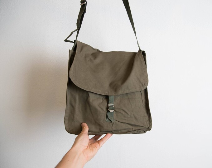 Green Military Bag Vintage Army Bag Canvas Messenger Bag Etsy