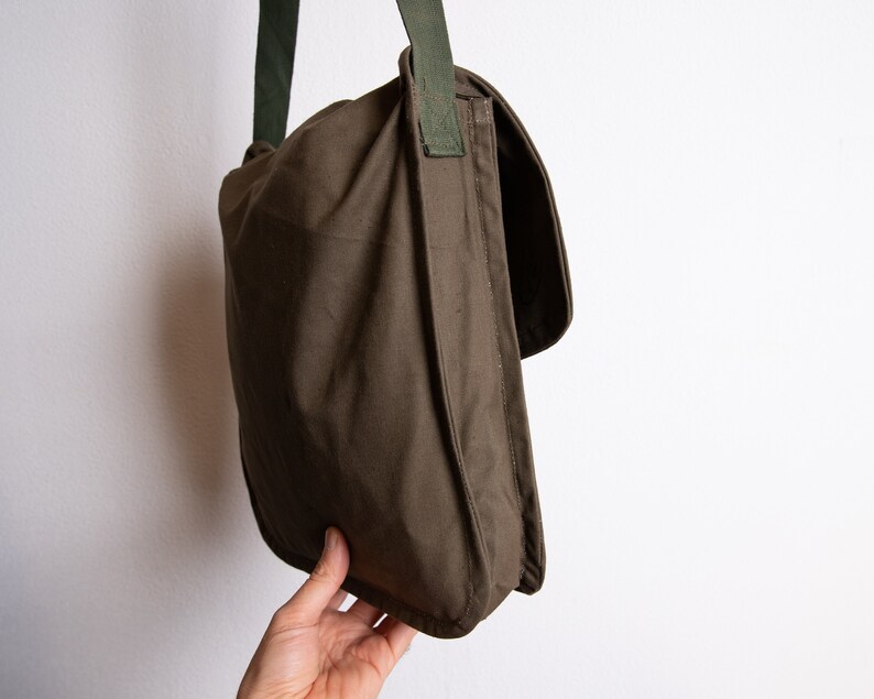 Military Canvas Bag Vintage Army Green Messenger Bag Never Etsy