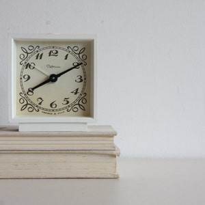 White Desk Clock, Armenian Alarm Clock, Soviet Union Home Decor, Office Decor Clock, Sevani image 3