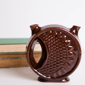 Vintage Ceramic Pitcher, Brown Ceramic Jug, Water or Milk Pitcher Jug, Flower Vase, Home Decor, Kitchenware