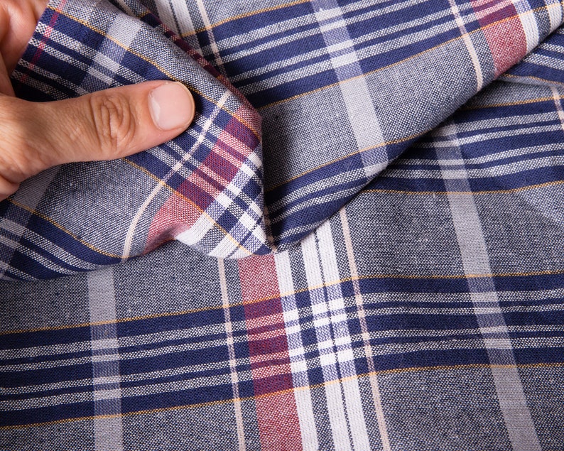 Cotton Lightweight Fabric by the yard Lightweight Plaid Etsy