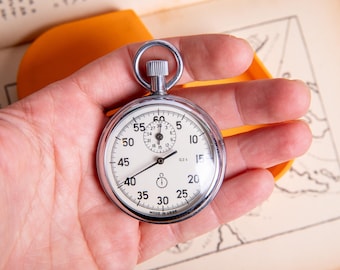 Vintage Chronometer Stopwatch, Mechanical Sports Timer, Soviet Pocket Watch - Agat, Made in USSR, Time Keeper