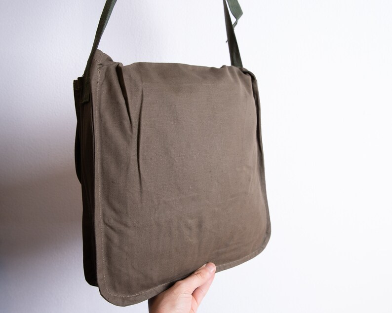 Green Military Bag Vintage Army Bag Canvas Messenger Bag Etsy