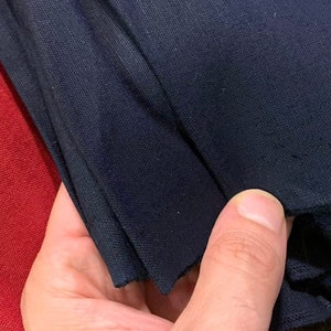 Dark Blue Linen and Cotton Fabric - by the yard