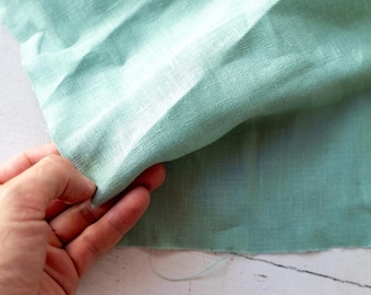 Pistachio Green Washed Linen Fabric: OEKO-TEX Certified, 100% Linen by the Yard