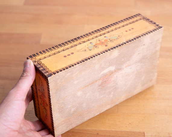 Wooden Jewelry Box, Vintage Cash Box, Gift for Mo… - image 7
