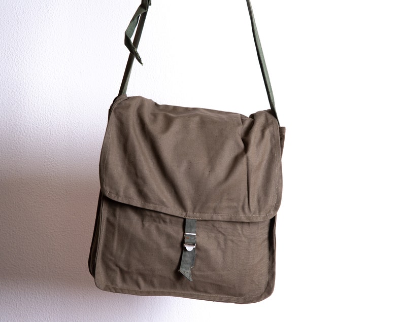 Green Military Bag Vintage Army Bag Canvas Messenger Bag Etsy