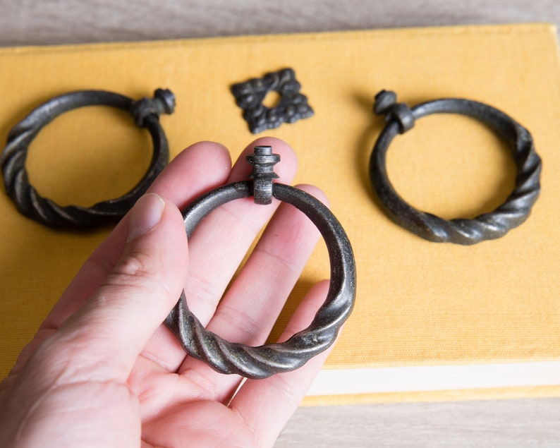 Metal Drawer Handles Circle Handles Vintage Drawer Pulls Etsy