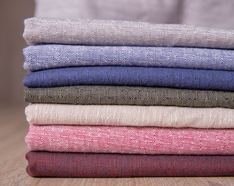 Tela de algodón ligera - cortada a medida, tela ecológica vintage, suministro de costura - bricolaje, rojo burdeos, rojo claro, beige, azul marino