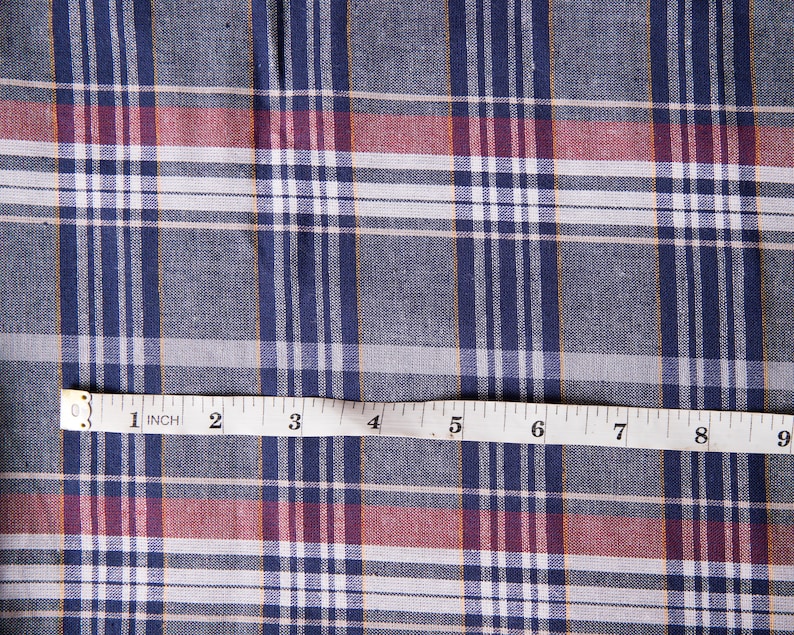 Cotton Lightweight Fabric by the Yard Lightweight Plaid Etsy