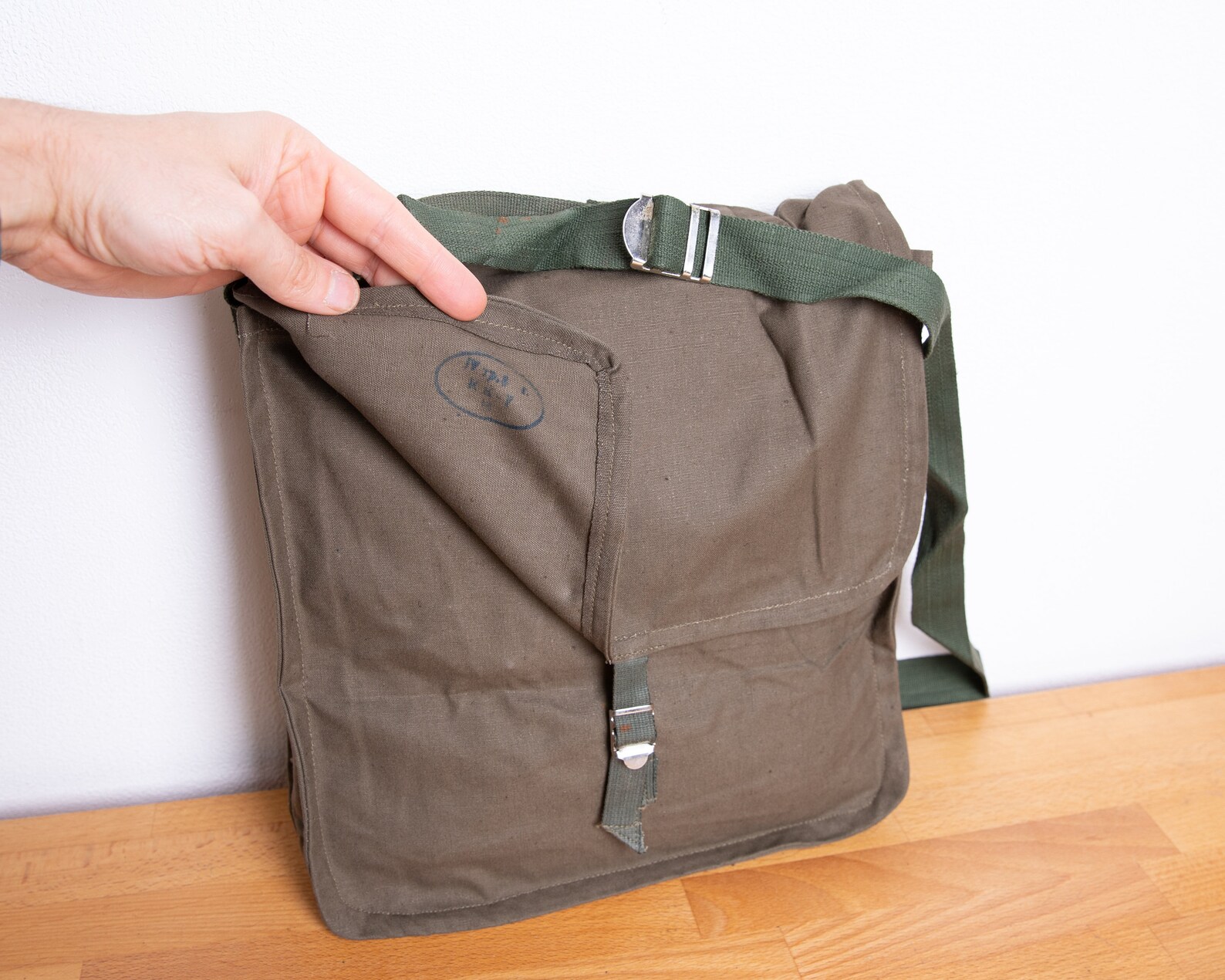 Green Military Bag Vintage Army Bag Canvas Messenger Bag Etsy