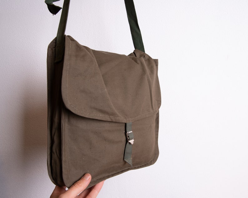 Military Canvas Bag Vintage Army Green Messenger Bag Never Etsy