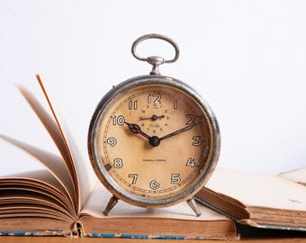 Antique Kienzle Tam Tam Alarm Clock: 1940s German Rustic Decor (Not Working)