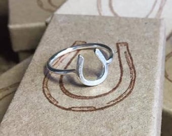 Dutch's Horse Shoe Ring Sterling Silver Rescue Funding Hammered Raw Texture