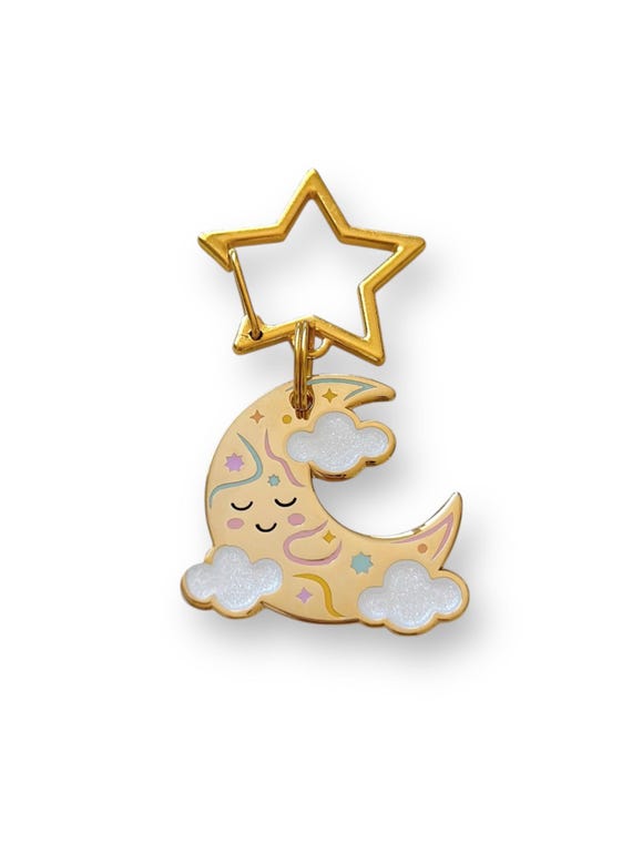 Crescent Moon Pet ID Tag: Custom Engraved Dog/Cat Tag