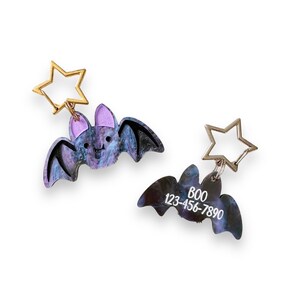 Bat Halloween Pet Tag - Halloween Pet Id tag - dog Id tag - Personalized Pet/Dog tag - Custom Pet ID Tag - Pet Accessories - Dog Collar Tag