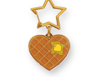 Waffle Pet ID Tag: Glitter Butter Heart, Custom Engraved Dog Tag