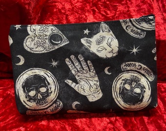 Mystical Zipper Pouch, Makeup Bag, Halloween, Horror Makeup Bag