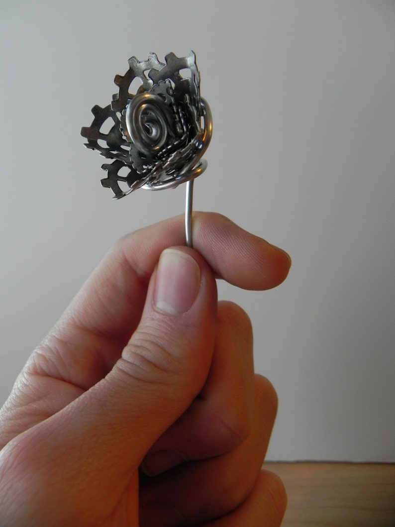 Frosted Rose Steampunk Rose Handmade Metal Flower Forever