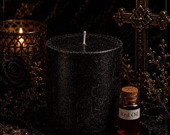 Dustine's Legitimately Blessed Black Candle #7 Dipped in Red Oil